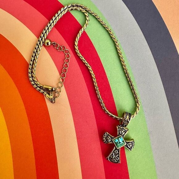 Cookie Lee Gem Cross Necklace - Picture 9 of 9